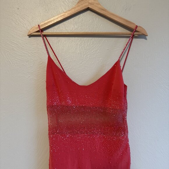 Vintage Cache Pink Beaded Maxi Dress Size 2 - Picture 7 of 10